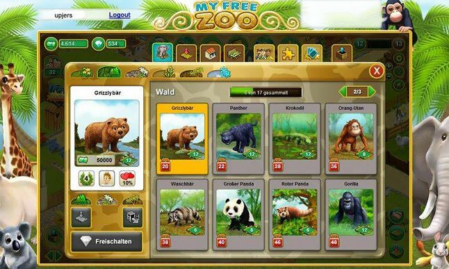 Мой зоопарк - браузерная онлайн игра животные