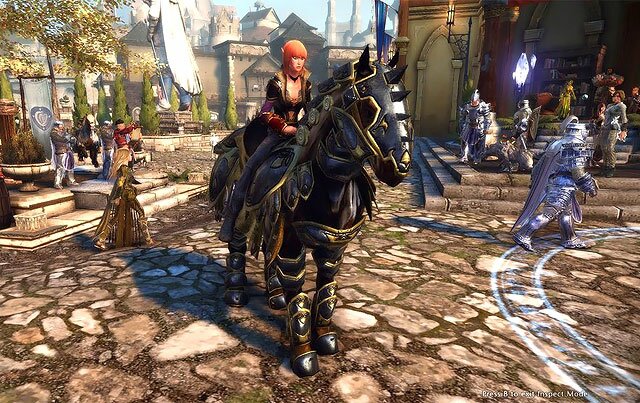 Neverwinter-online-gaid - герой в городе на коне